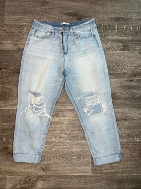 SO Light Blue Distressed Boyfriend Jeans